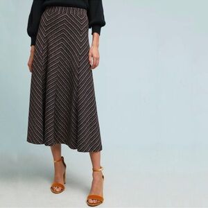 ANTHROPOLOGIE Maeve Metallic Chevron Skirt
